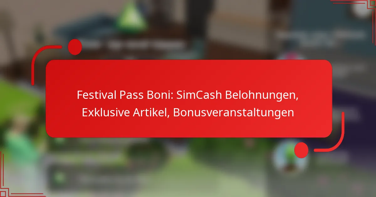 Festival Pass Boni: SimCash Belohnungen, Exklusive Artikel, Bonusveranstaltungen