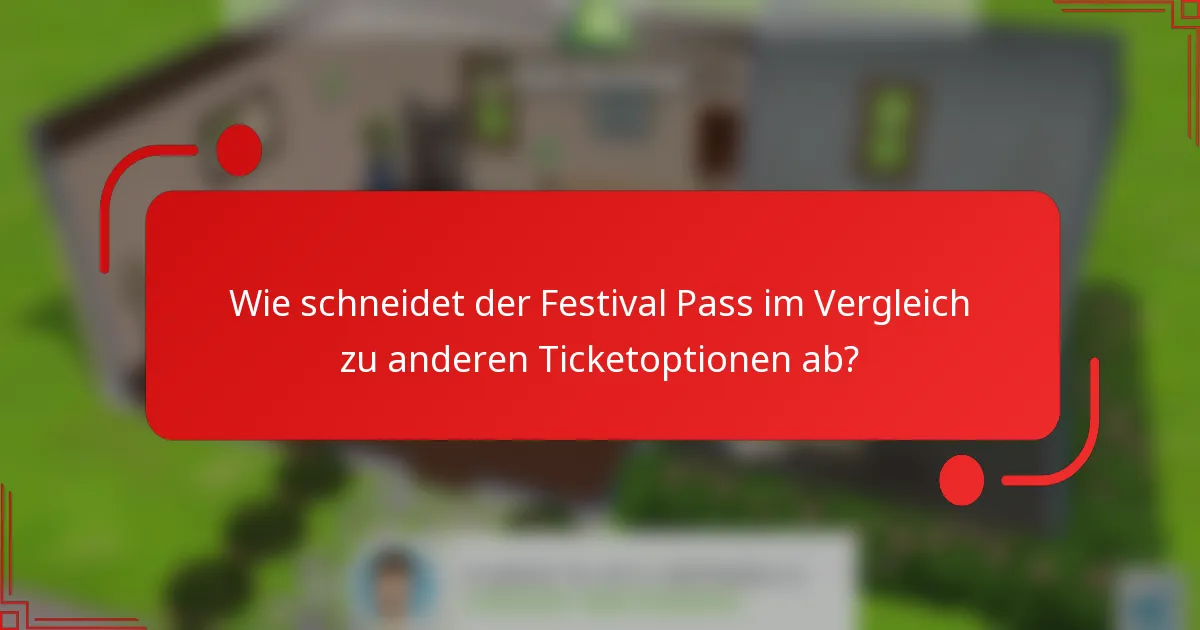 Wie schneidet der Festival Pass im Vergleich zu anderen Ticketoptionen ab?